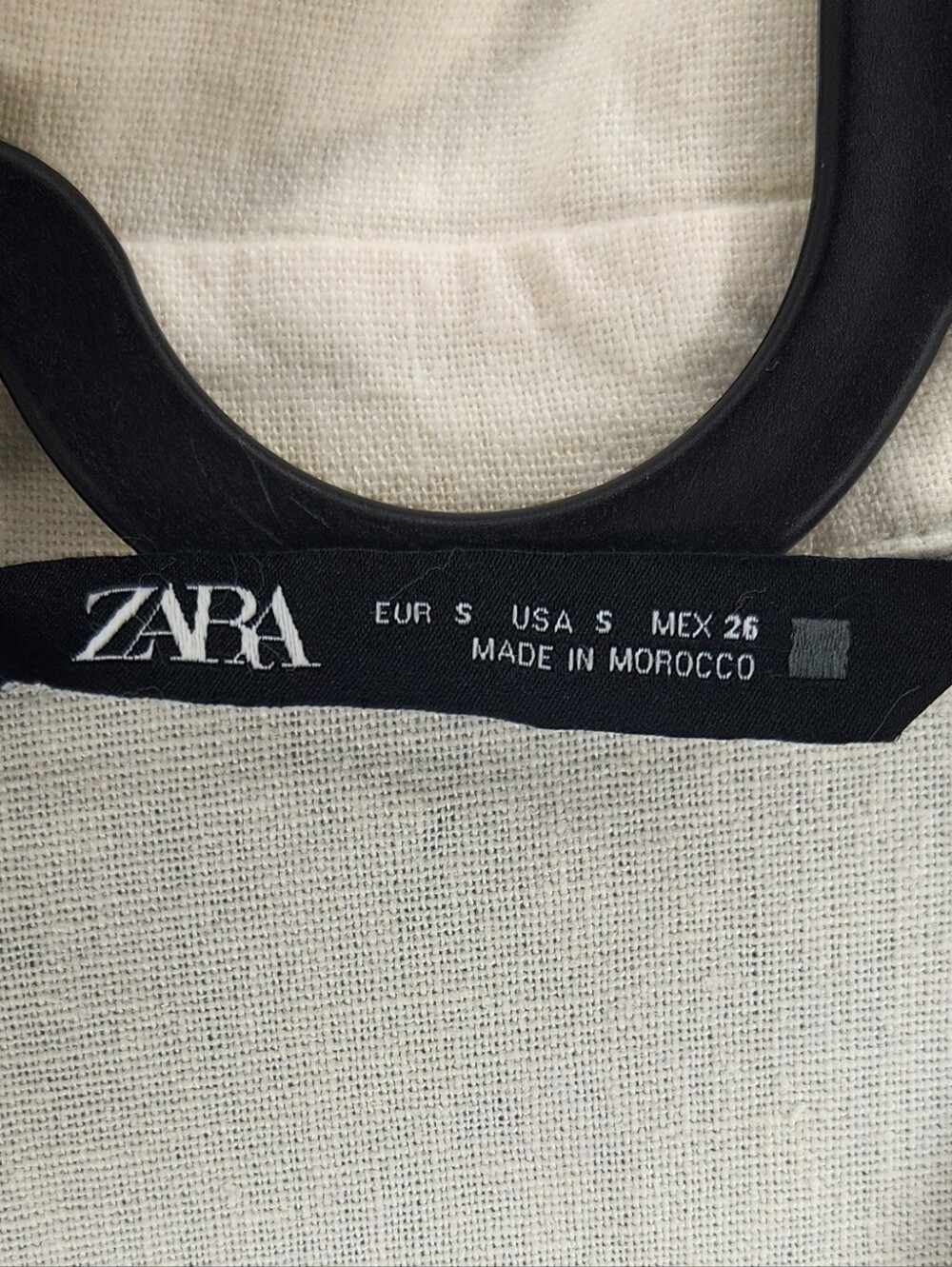 Zara Size S Linen Blend Cream Button-Front Mini Shirt Dress - Picture 6 of 6